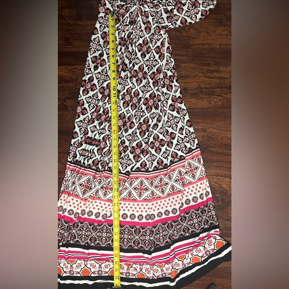 WHBM White House Black Market Maxi Dress Twist Front Batik Print Knit Sz: XS197D - Picture 9 of 11